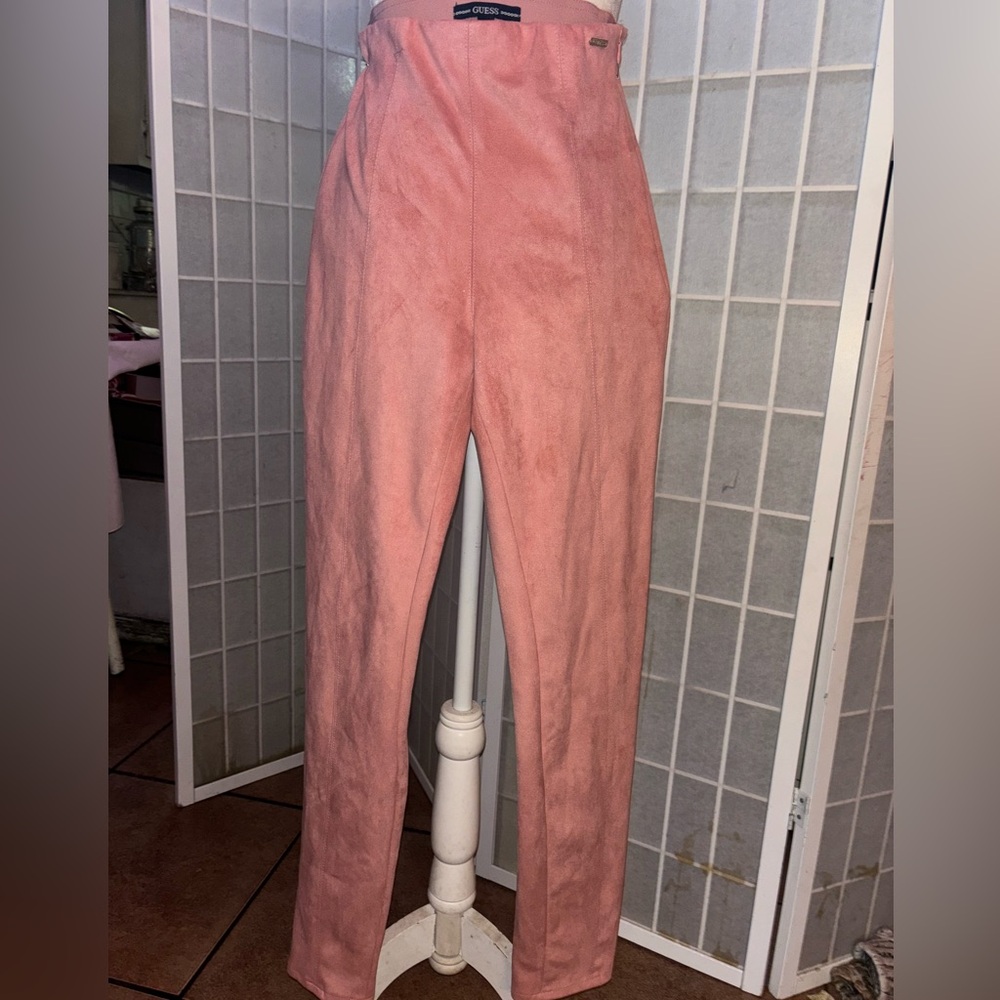 Peach suede pants